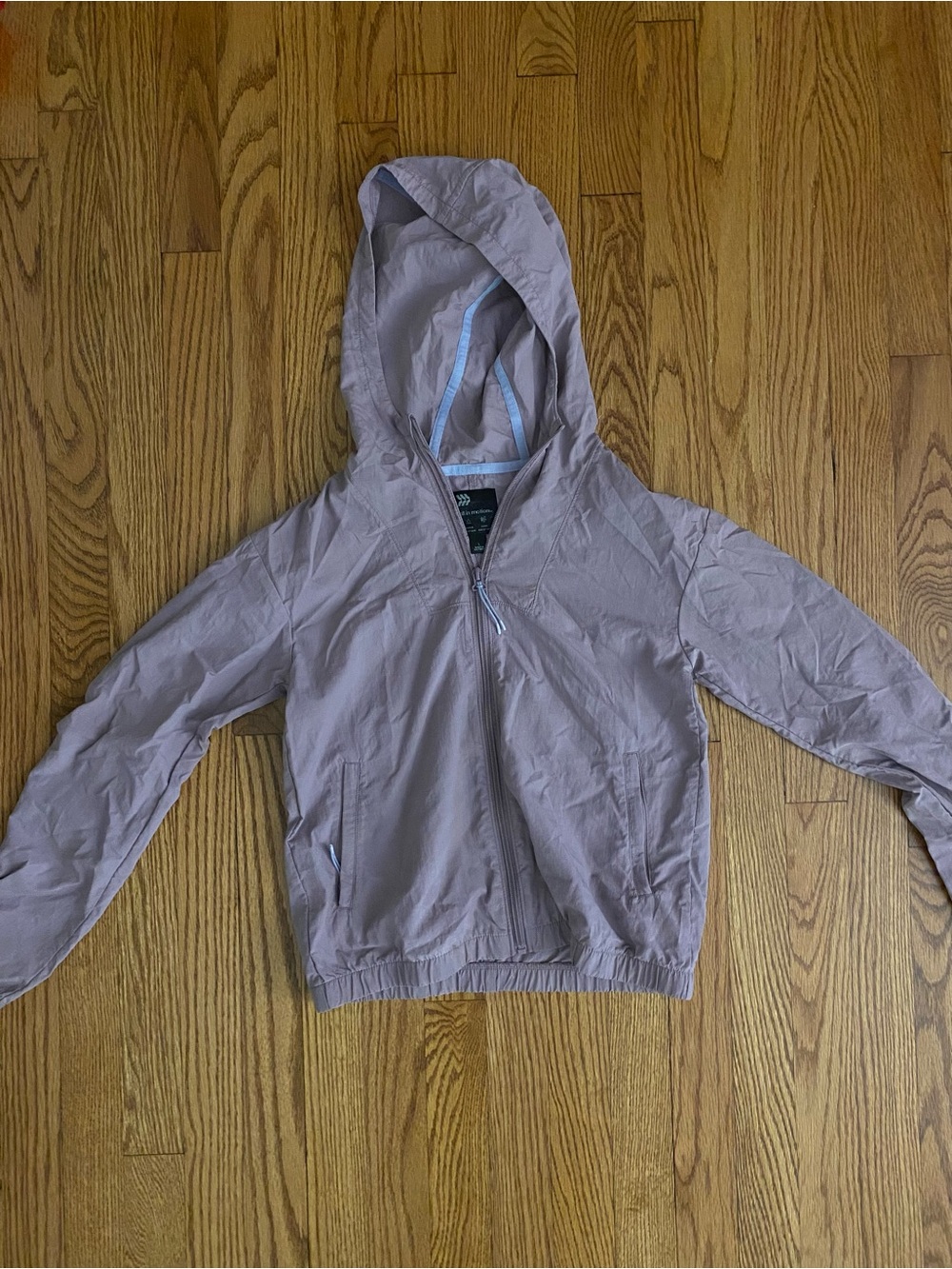 All in Motion. Light Mauve Hooded Windbreaker Jacket